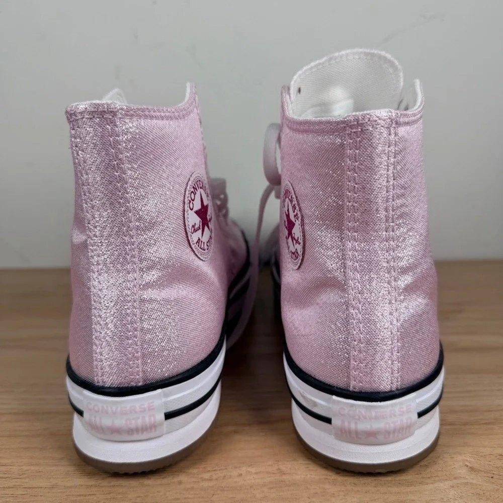 Converse CTAS Eva Lift Hi Kids Shoes Size 6 New Found Bloom Pink Glitter A17127F